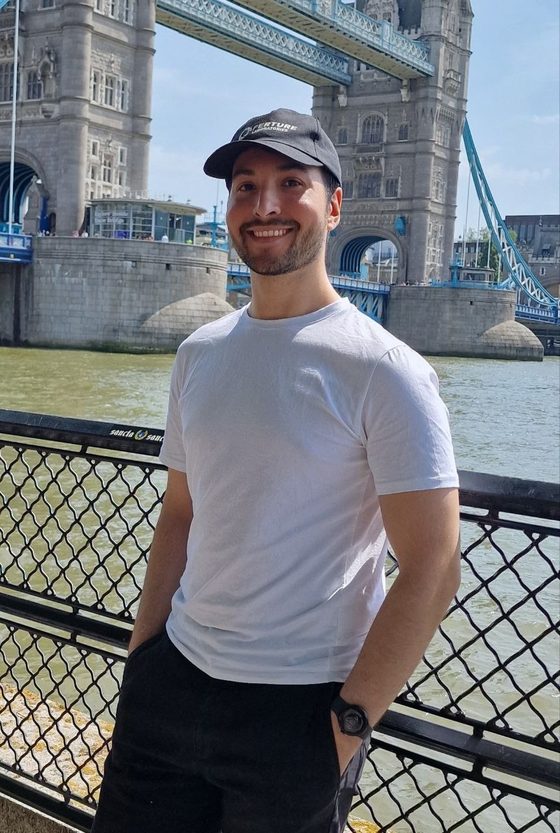 Pablo Rodriguez in front of Tower Bridge, London